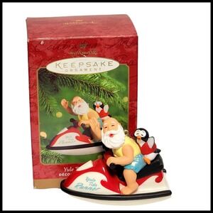 Hallmark Ornament Keepsake Santa Yule Tide Runner‎ Jet Penguin Christmas in Box